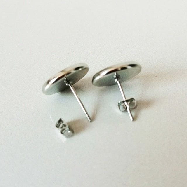 Compass Viking Shield Glass Stud Earrings-3