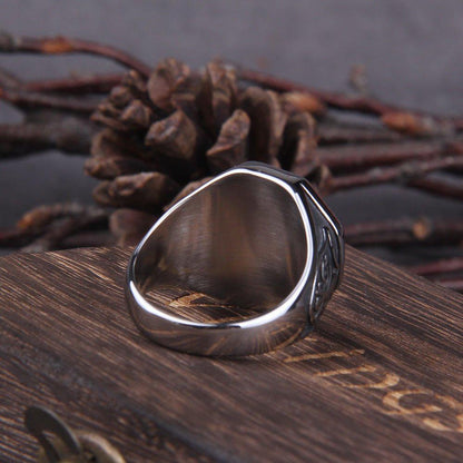 Cross Double Battle Axe Viking Ring-5