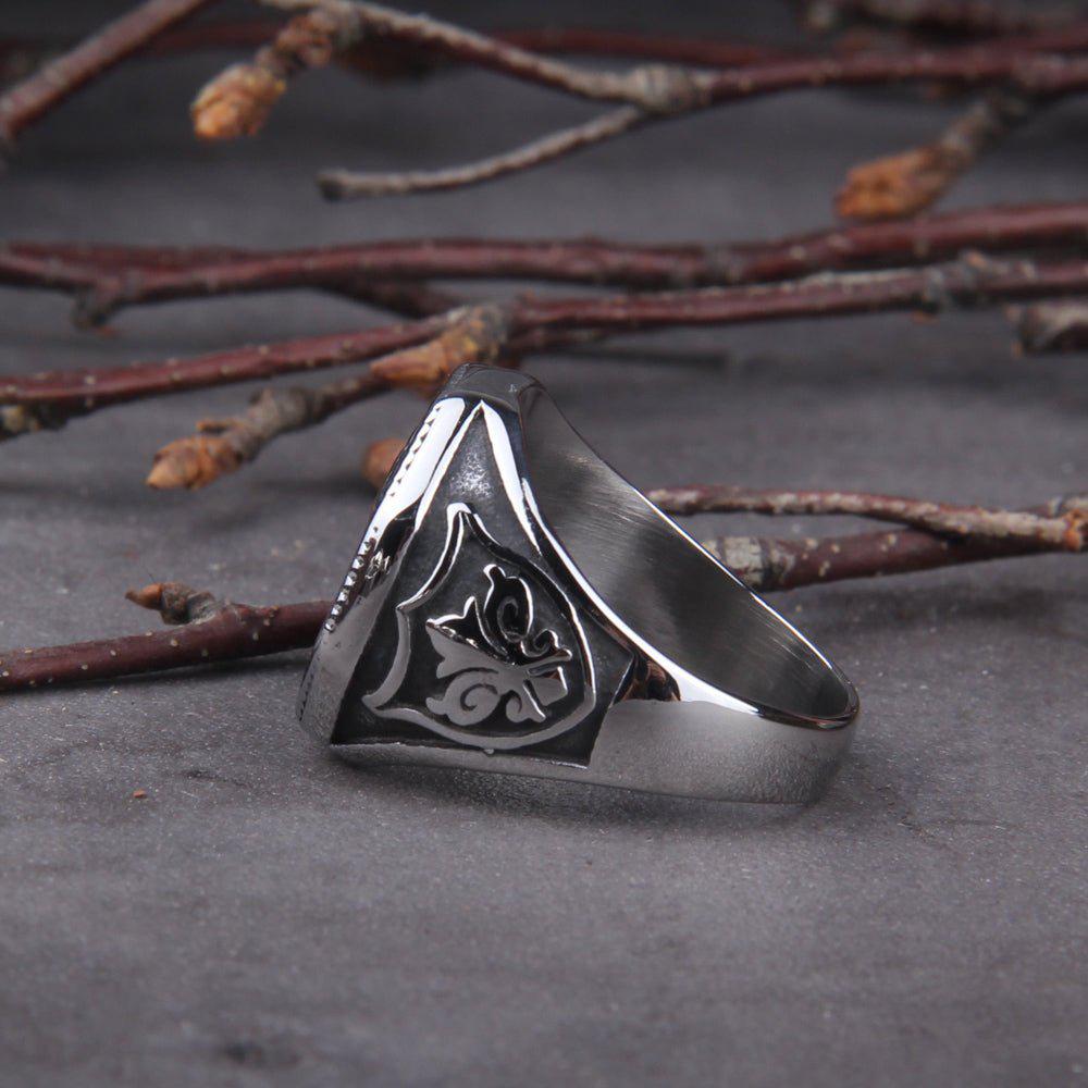 Cross Double Battle Axe Viking Ring-6