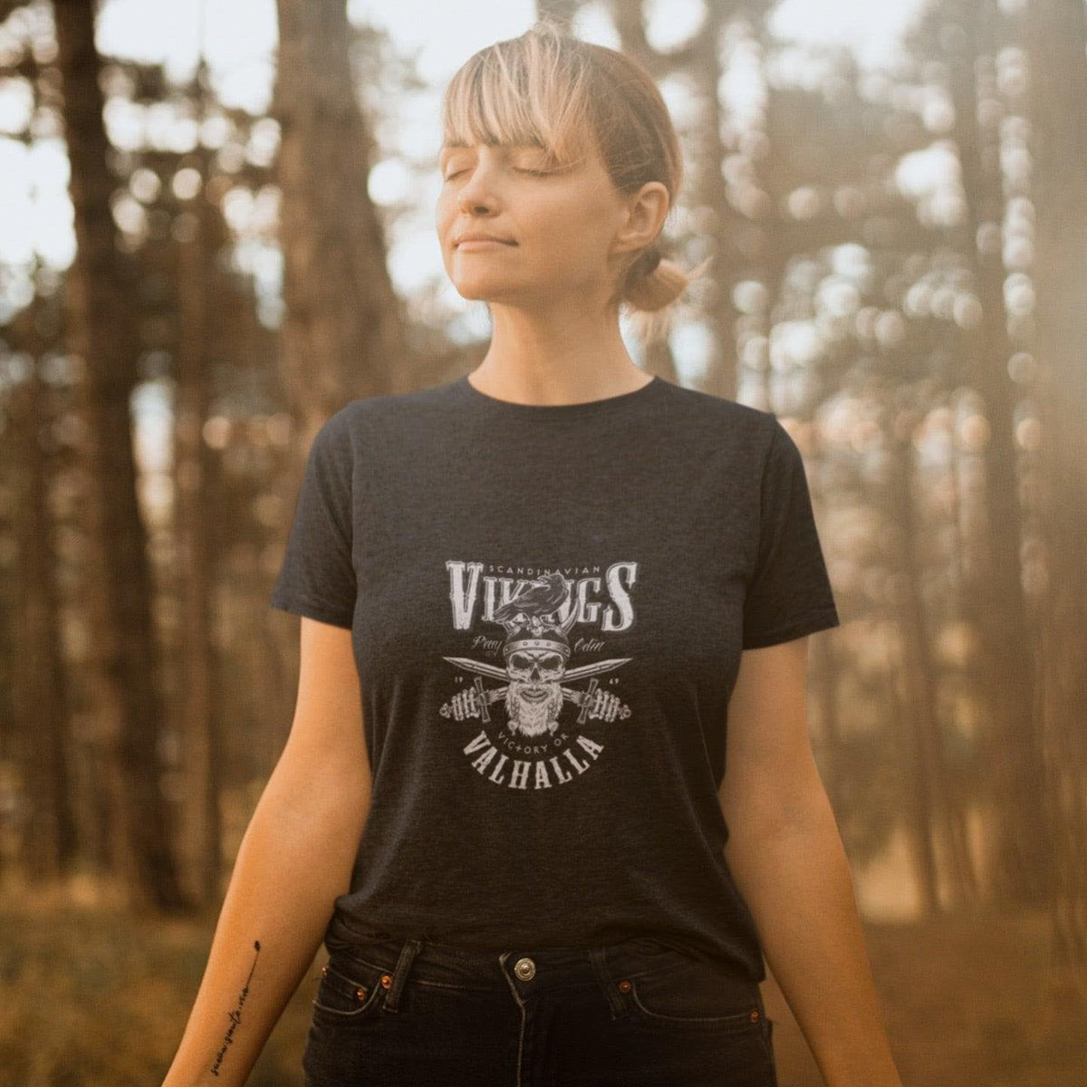 Crossed Swords Viking Skull with Raven Shirt
