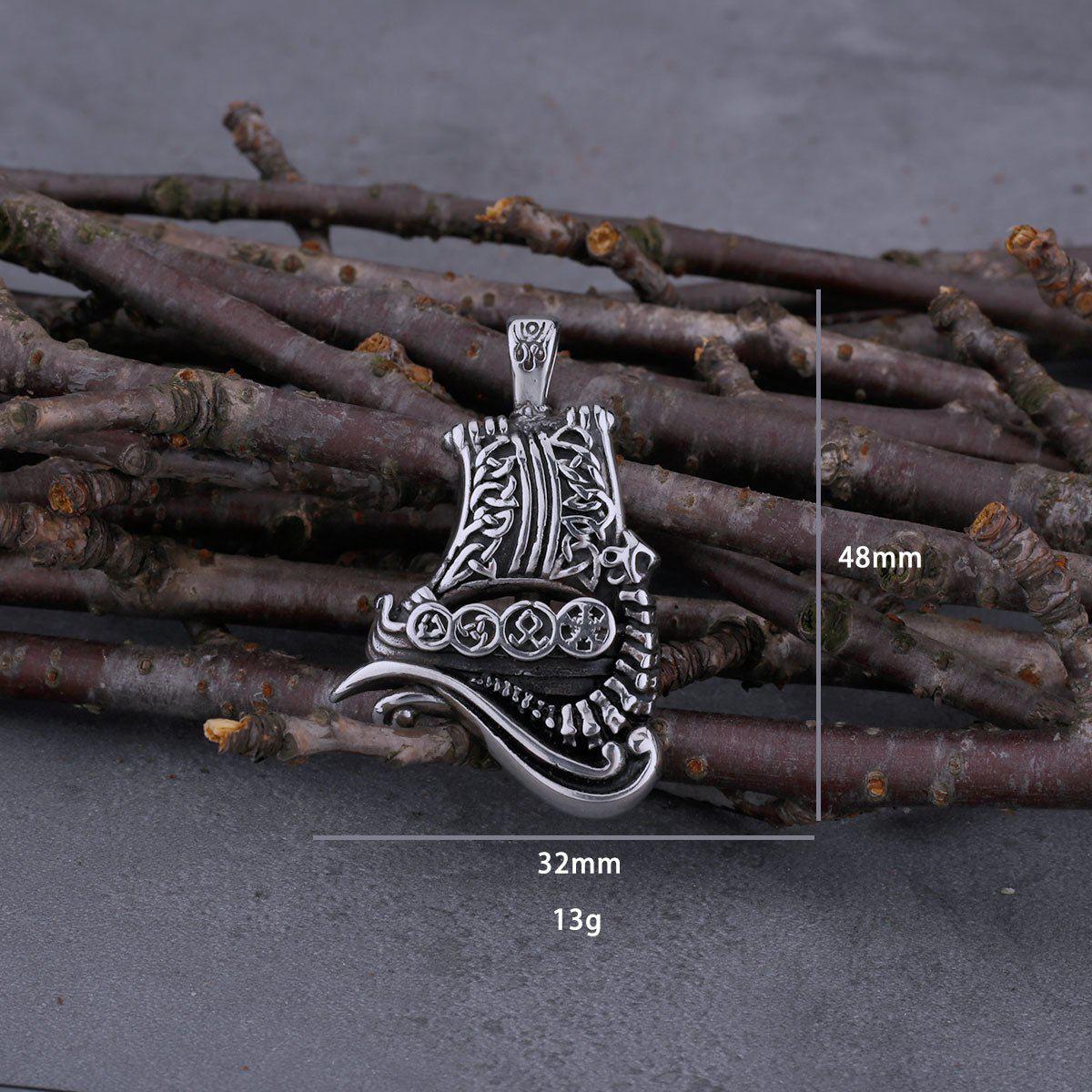 Dragon Boat Stainless Steel Viking Necklace-7