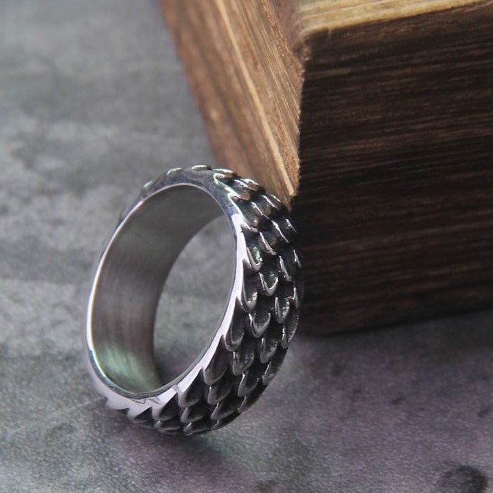 Dragon Scale Viking Steel Ring