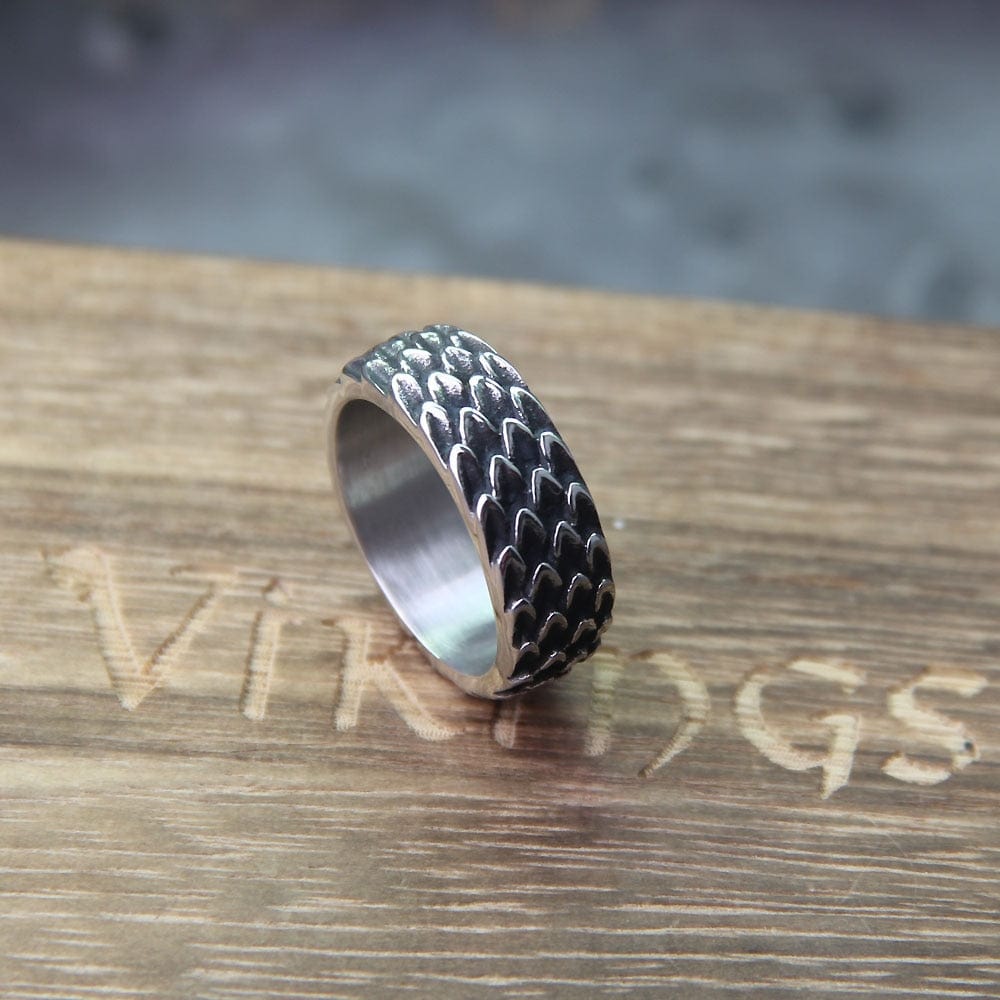 Dragon Scale Viking Steel Ring