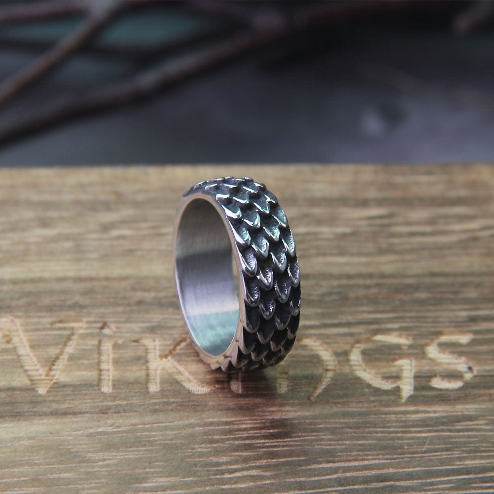 Dragon Scale Viking Steel Ring