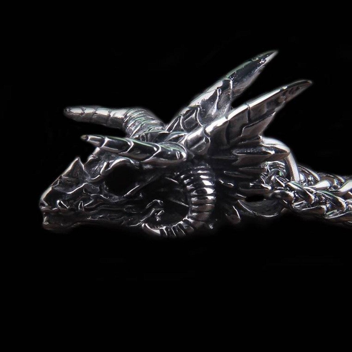 Dragon Skull Steel Vikings Necklace