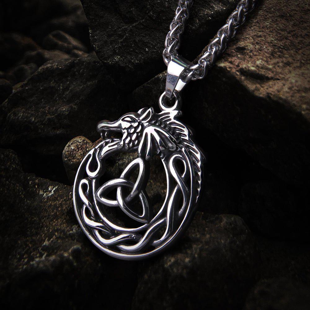 Dragon Stainless Steel Necklace with Pendant Triangle-1