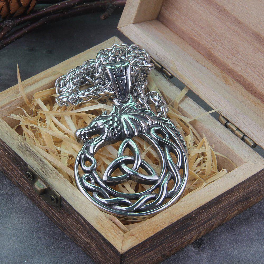 Dragon Stainless Steel Necklace with Pendant Triangle-4