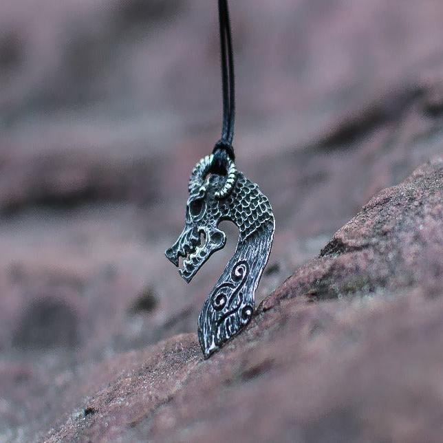 Drakkar Pendant Sterling Silver Unique Viking Ship Necklace-2