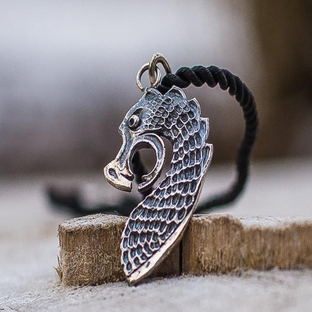 Drakkar The Head of Viking Boat Pendant Sterling Silver Unique Viking Ship Necklace-3
