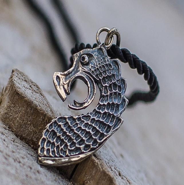 Drakkar The Head of Viking Boat Pendant Sterling Silver Unique Viking Ship Necklace-4