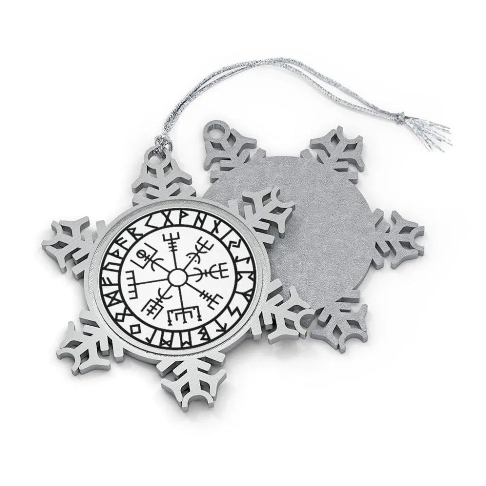 Viking Christmas Vegvisir Compass Snowflake Ornament-1-Viking Warrior
