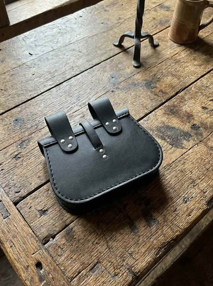 Black Viking Belt Bag | Handmade Leather
