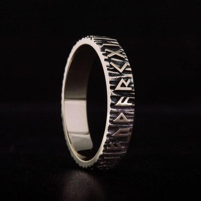 Elder Futhark Runes Ring Bronze Viking Jewelry-3