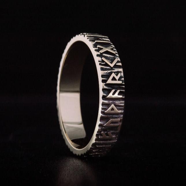 Elder Futhark Runes Ring Bronze Viking Jewelry-3