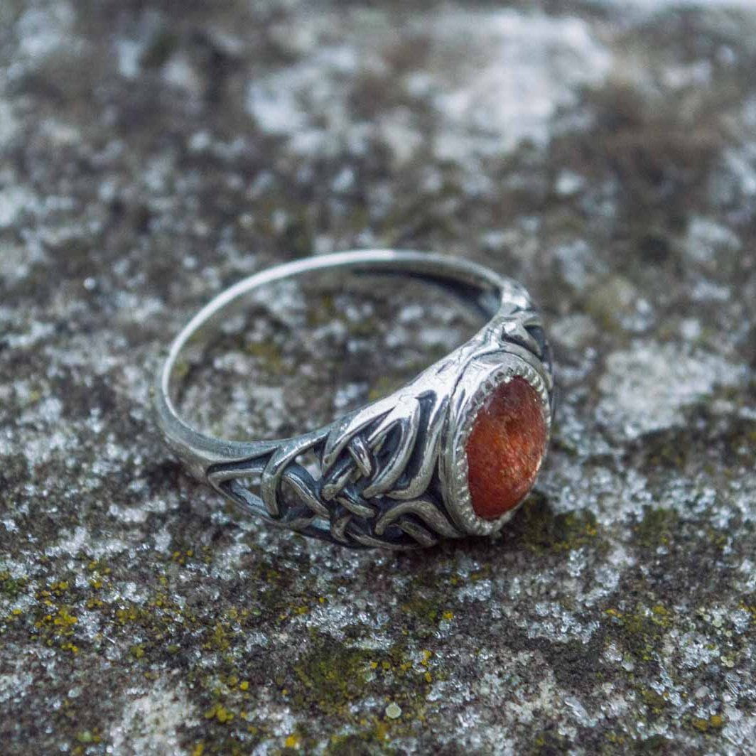 Fashion with Sunstone Ring Sterling Silver Unique Handmade Jewelry-2