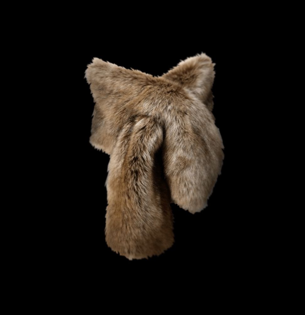 Brown Faux Coyote Viking Cloak