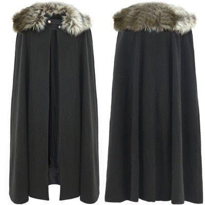 Faux Fur Collar Wool Cloak Viking Warrior Co