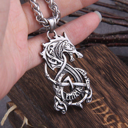 Fenrir Knotwork Viking Necklace and Medallion Talisman