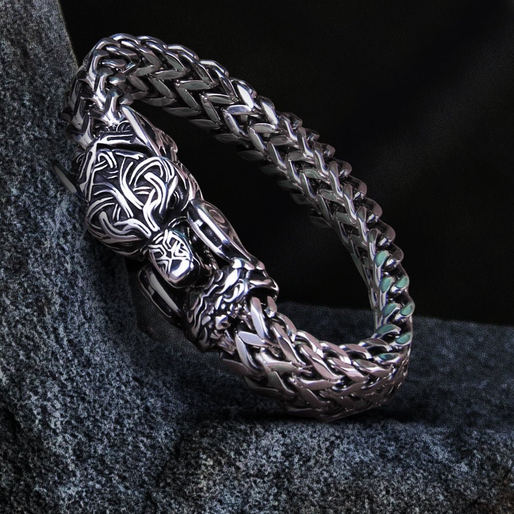 Fenrir Sun-Eater Wolf of Ragnarok Bracelet Viking Jewelry