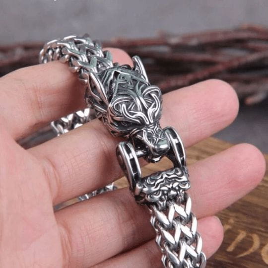 Viking Wolf Arm Ring - Geri and Freki Norse Torc Bracelet