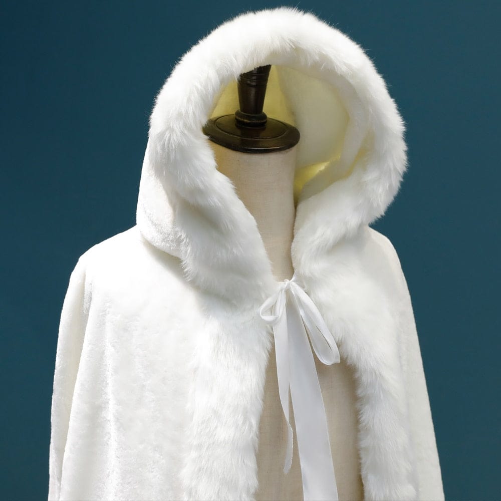 Fur-Lined Winter Viking Hooded Cloak | Viking Warrior Co. Ivory