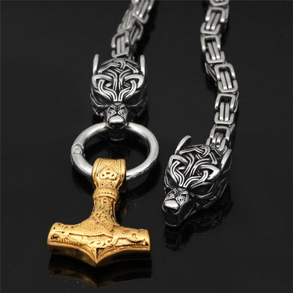 Gold Wolf Chain Necklace from Viking Warrior Co