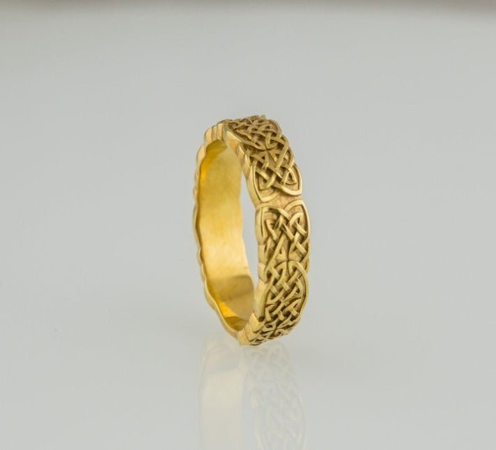Gold Norse Ornament Ring Unique Jewelry-2