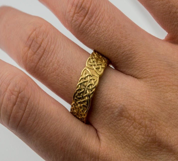 Gold Norse Ornament Ring Unique Jewelry-6