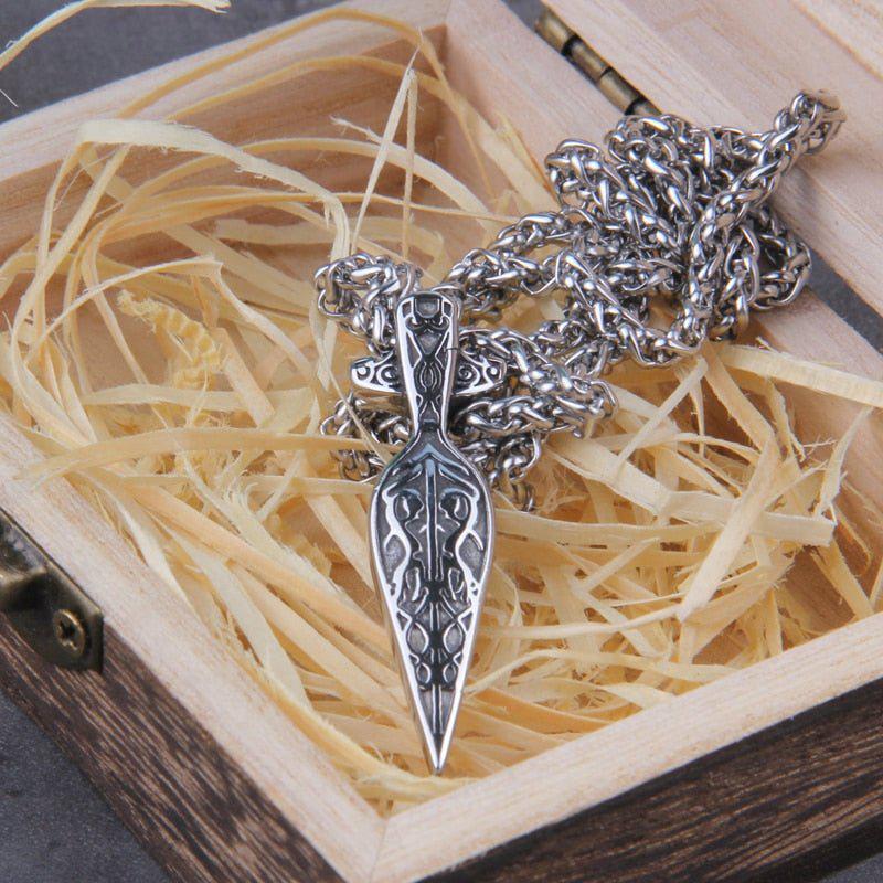 Gungnir Viking Spearhead Knotwork Necklace