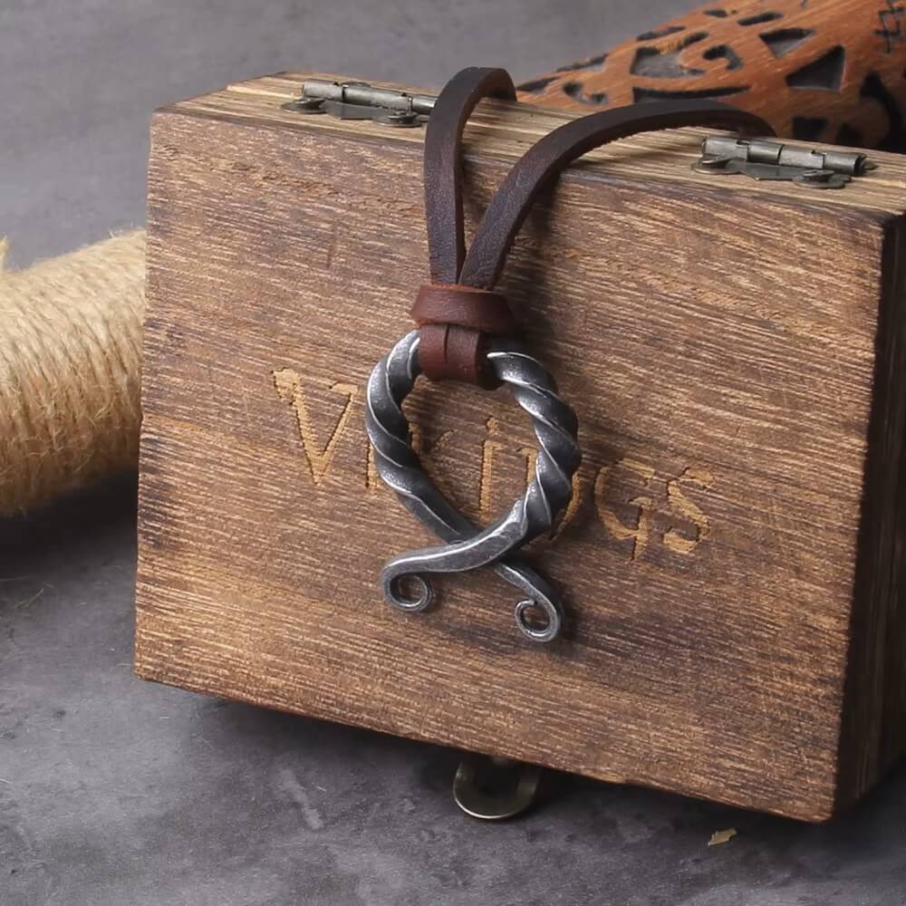 Hammered Iron Antiqued Troll Cross Pendant Necklace