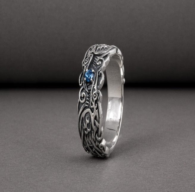 Custom Ravens of Odin Ring 925 Silver Norse Jewelry