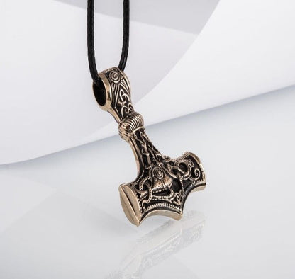 Huge Thor's Hammer Pendant Bronze Mjolnir from Mammen Village-5