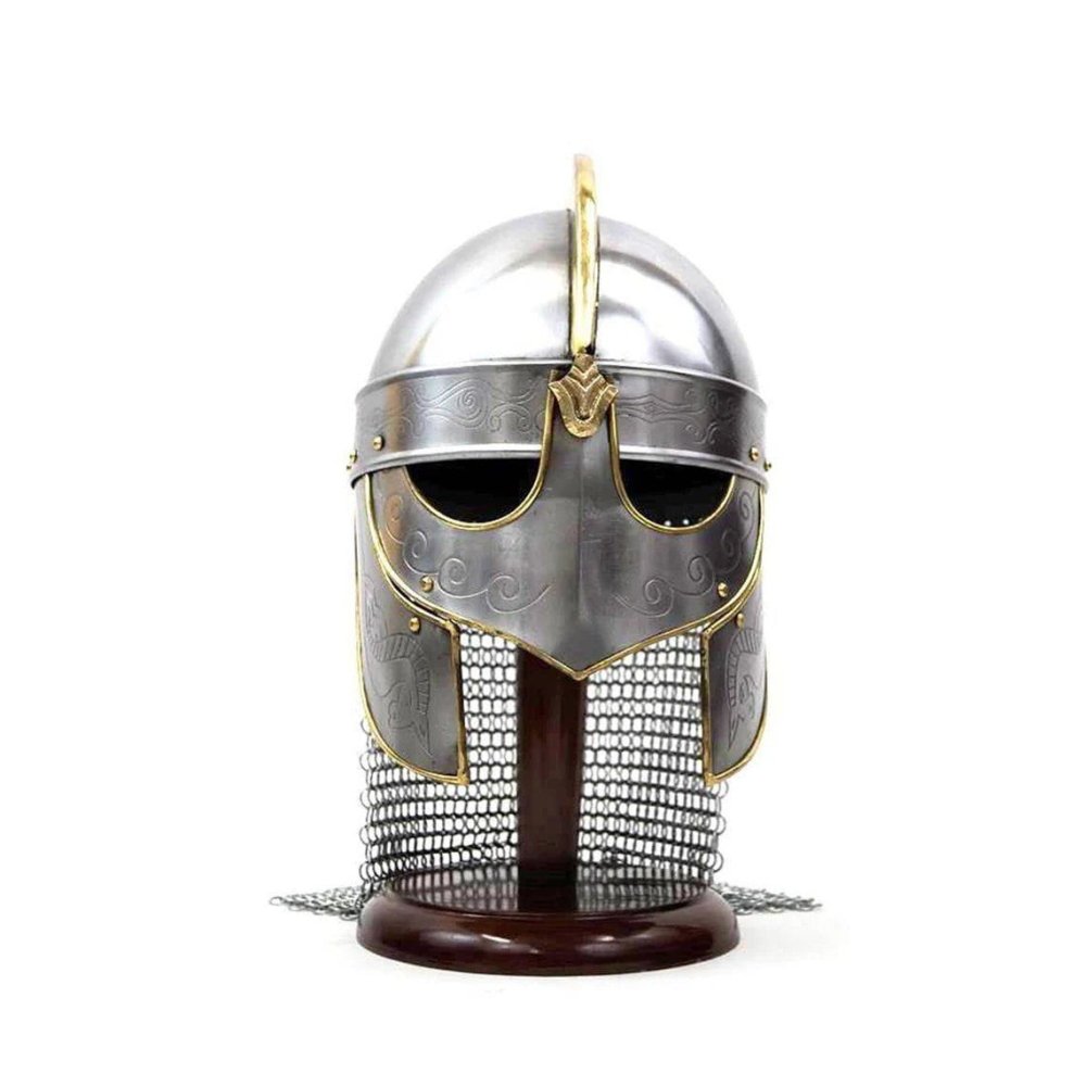 Viking Wolf Helmet With Chainmail