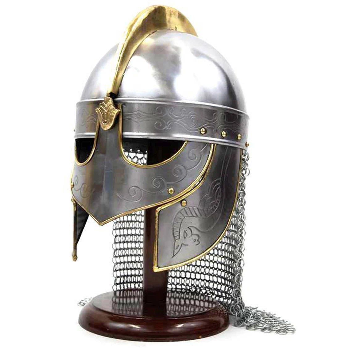 Viking Wolf Helmet With Chainmail