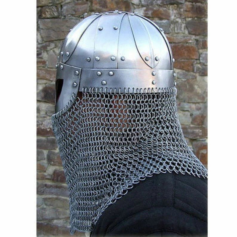 Viking Helmet - Barbute Chainmail Helmet