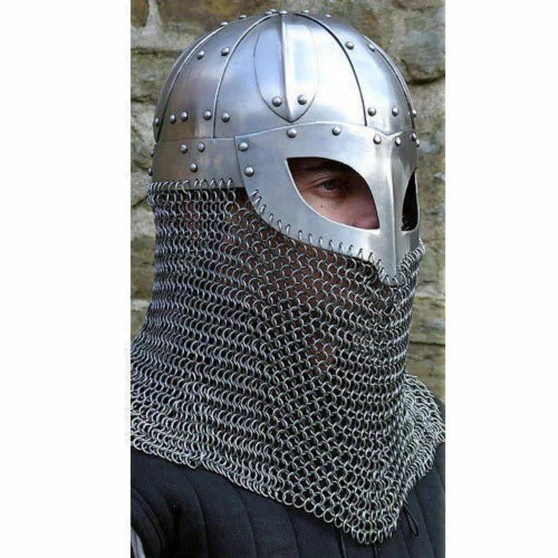 Viking Helmet - Barbute Chainmail Helmet