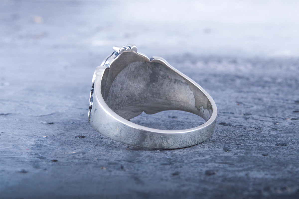 Jolly Roger Ring Sterling Silver Unique Handmade Jewelry-4
