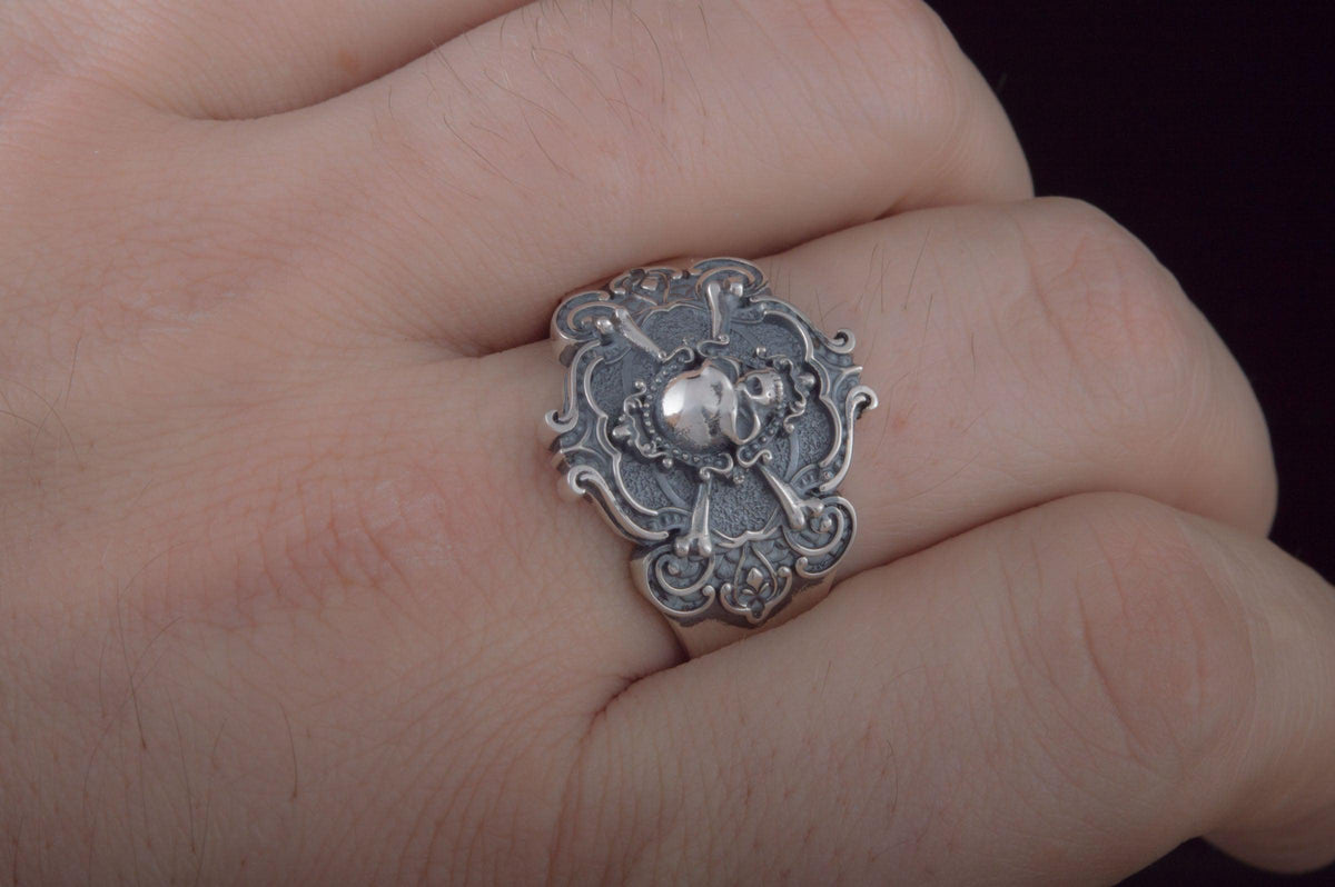 Jolly Roger Ring Sterling Silver Unique Handmade Jewelry-7