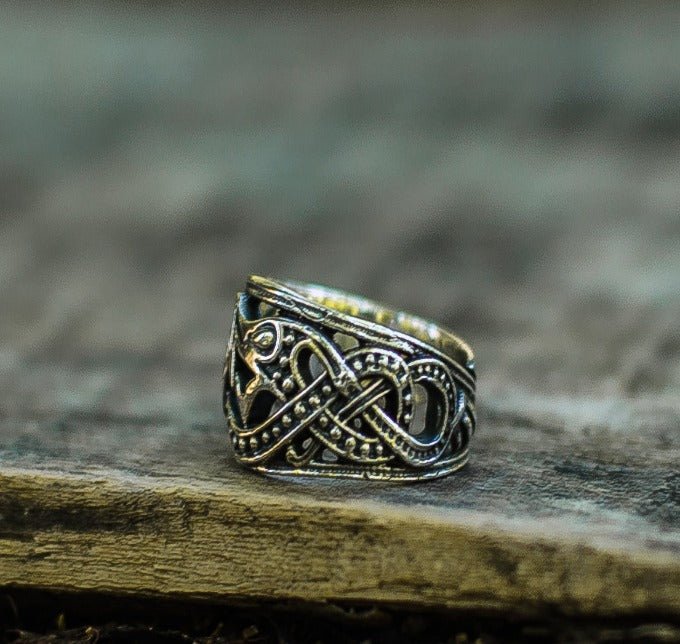 Jormungandr Ring Sterling Silver Handcrafted Norse Jewelry-1