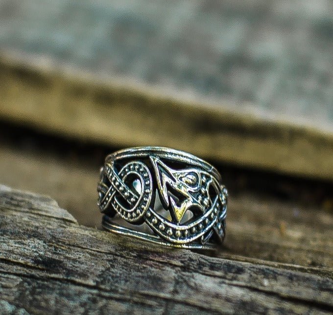 Jormungandr Ring Sterling Silver Handcrafted Norse Jewelry-2