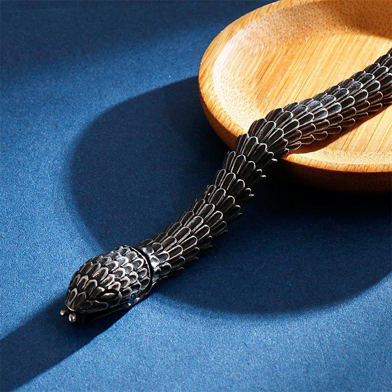 Jormungandr World-Serpent Segmented Steel Nordic Bracelet