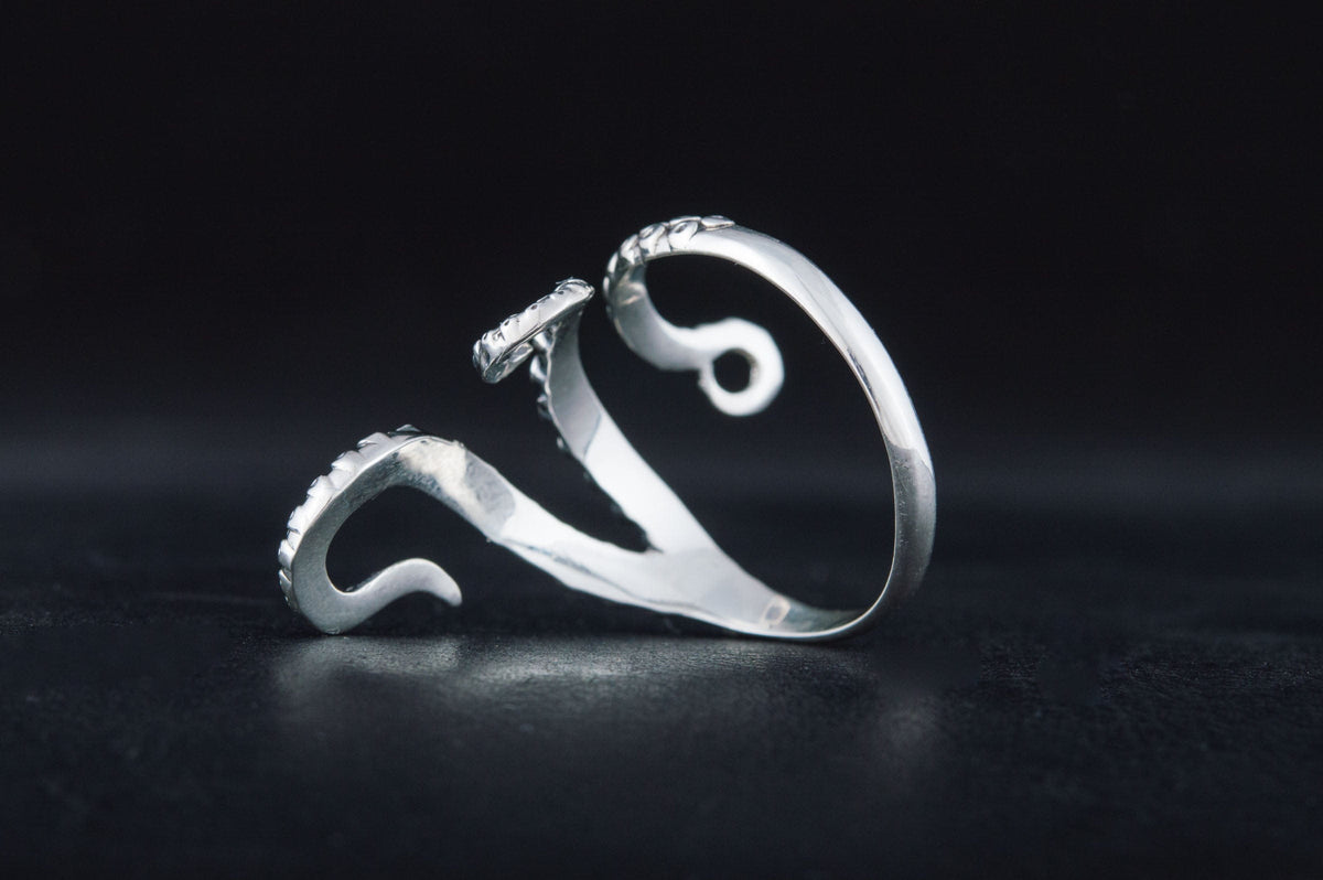 Kraken Ring Unique Animal Sterling Silver Ring Handcrafted Unique Jewelry-3