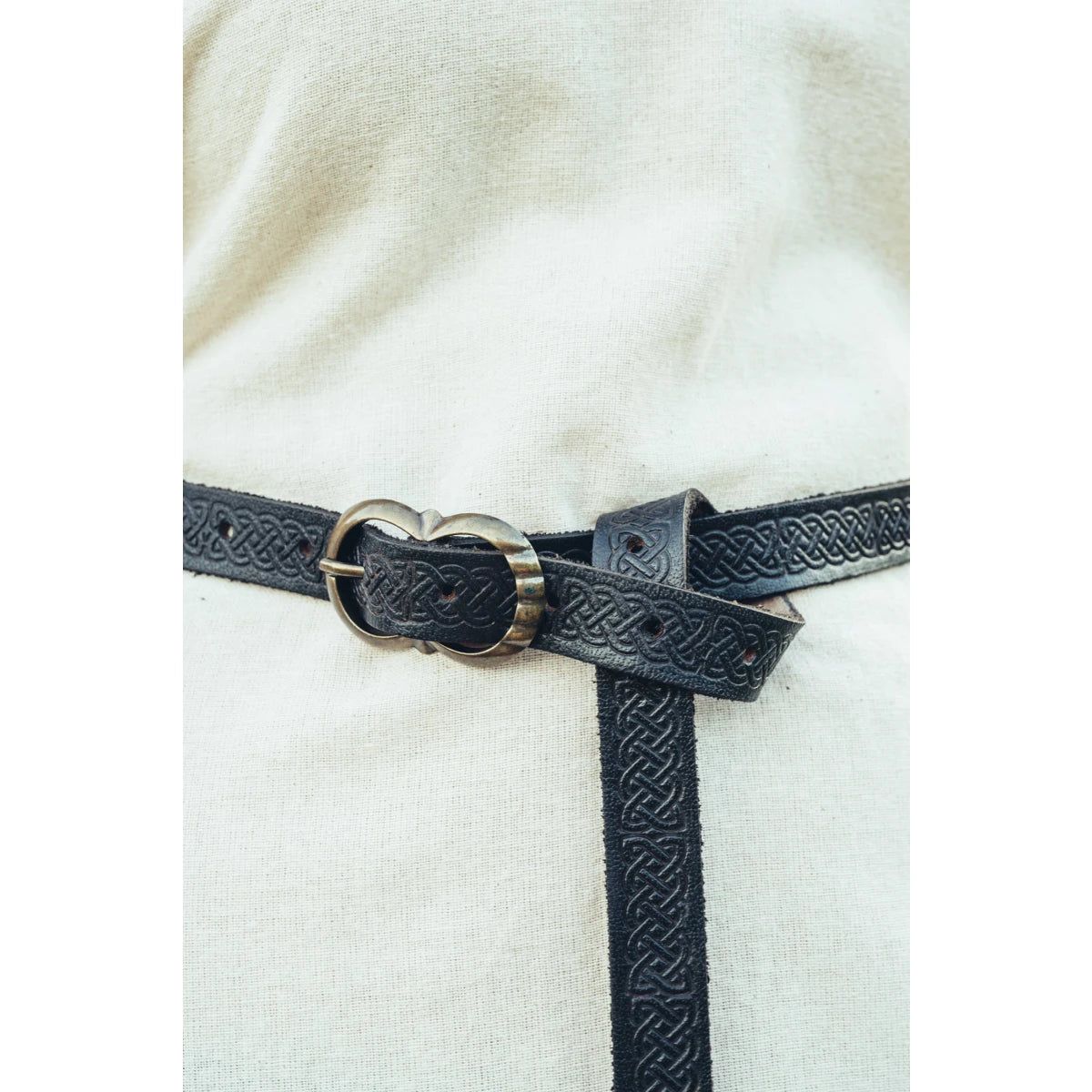 Ladies&#39; Patterned Leather Viking Belt | Celtic Knotwork Design