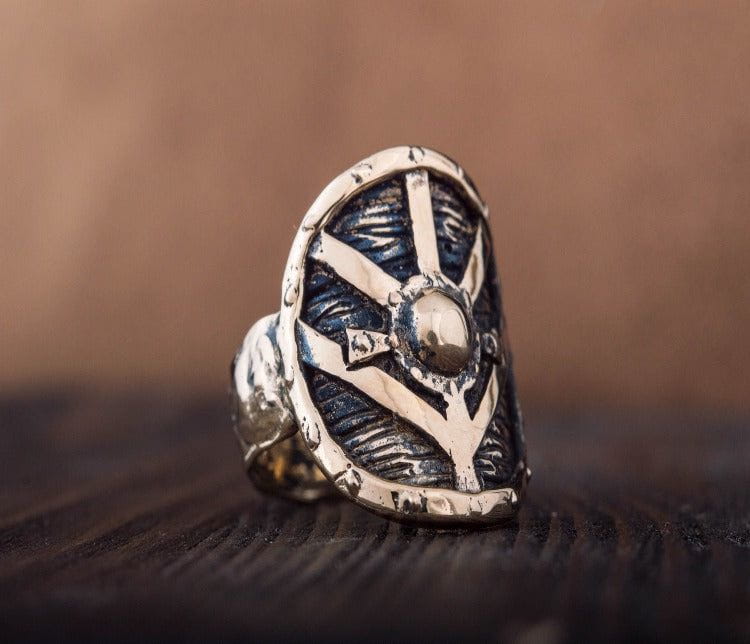 Lagertha&#39;s Shield Ring Bronze Viking Jewelry-1