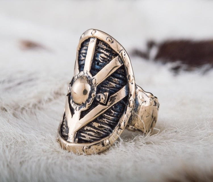 Lagertha&#39;s Shield Ring Bronze Viking Jewelry-3