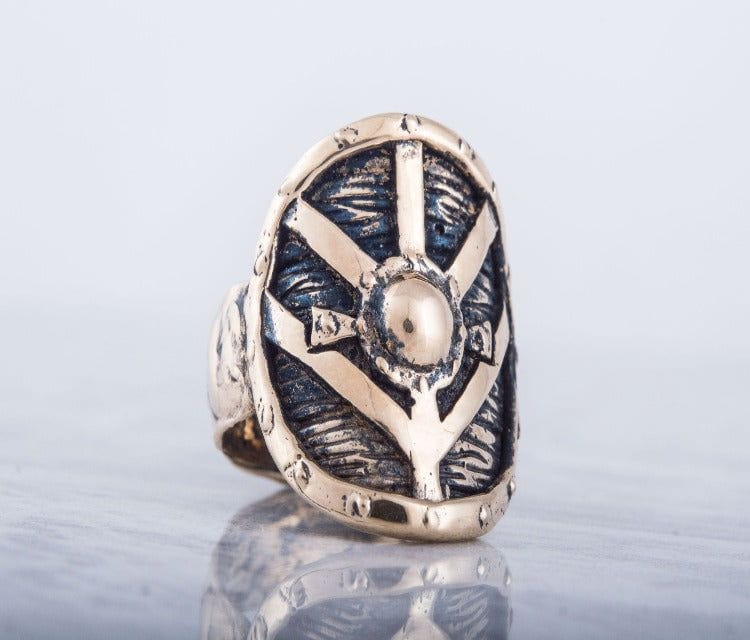 Lagertha&#39;s Shield Ring Bronze Viking Jewelry-5