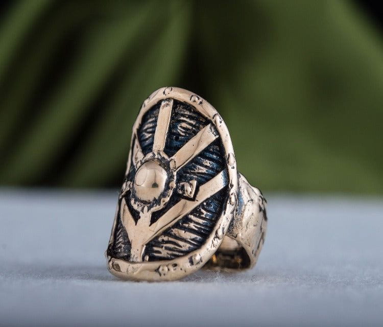 Lagertha&#39;s Shield Ring Bronze Viking Jewelry-7