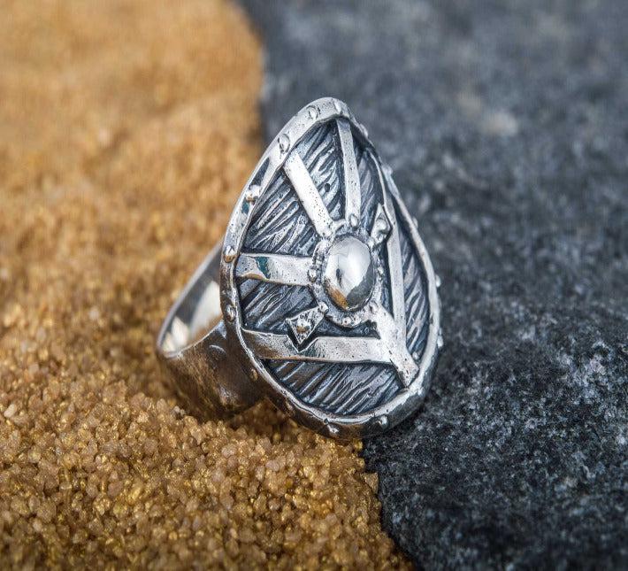 Lagertha's Shield Ring Sterling Silver Viking Jewelry-1