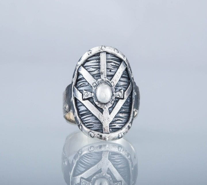 Lagertha&#39;s Shield Ring Sterling Silver Viking Jewelry-2