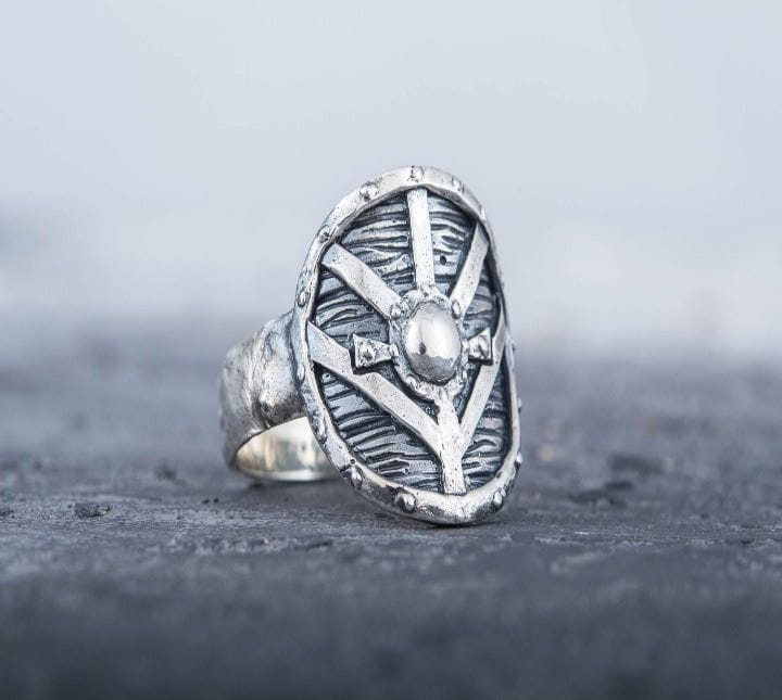 Lagertha&#39;s Shield Ring Sterling Silver Viking Jewelry-3